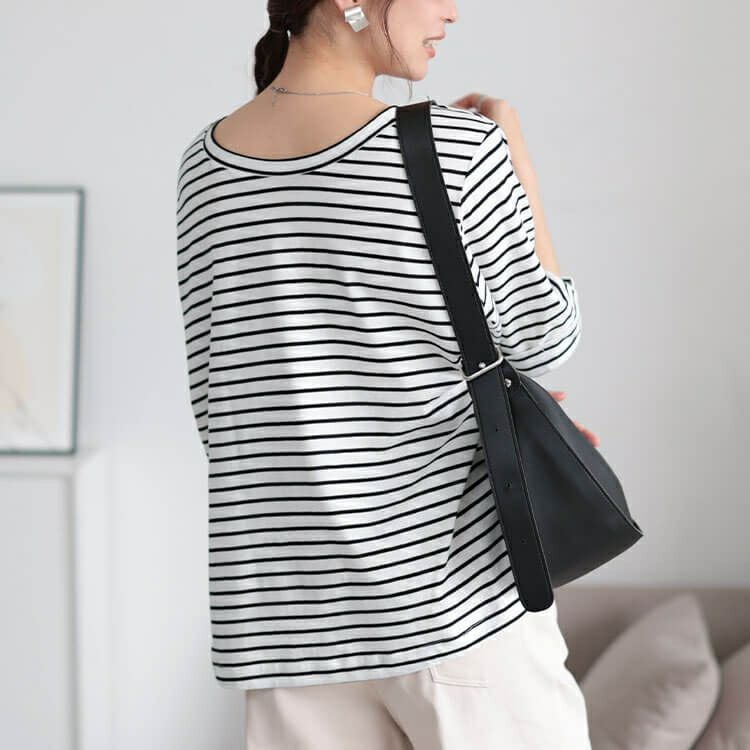 大きいサイズ レディース 接触冷感＆UVカット前後2wayボーダーTシャツ　cpdai-659851【メール便可】