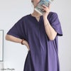 大きいサイズ レディース 接触冷感＆UVカットコットンワンピース　cpdai-659854【メール便可】 パープル