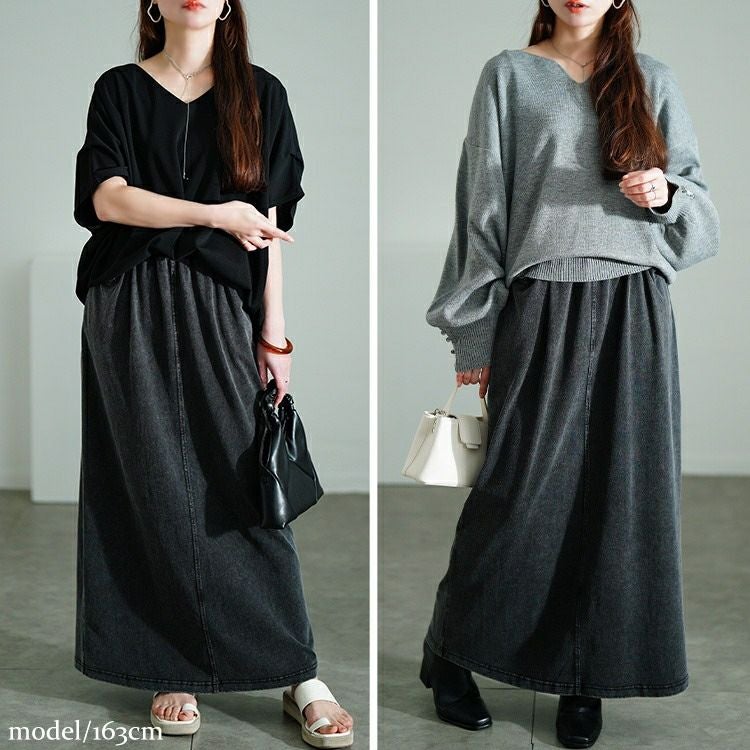 大きいサイズ レディース カットデニムナロースカート　sada-6931【メール便可】