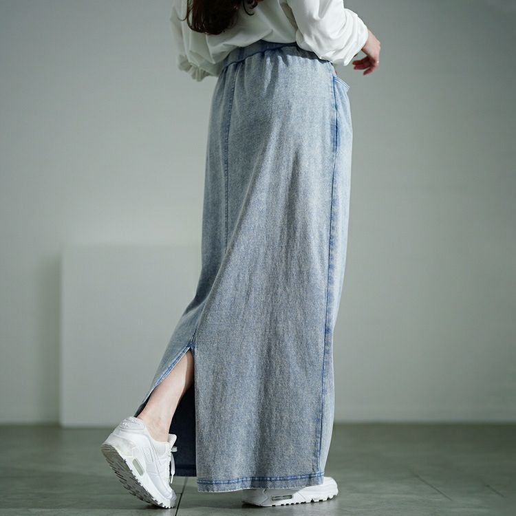 大きいサイズ レディース カットデニムナロースカート　sada-6931【メール便可】