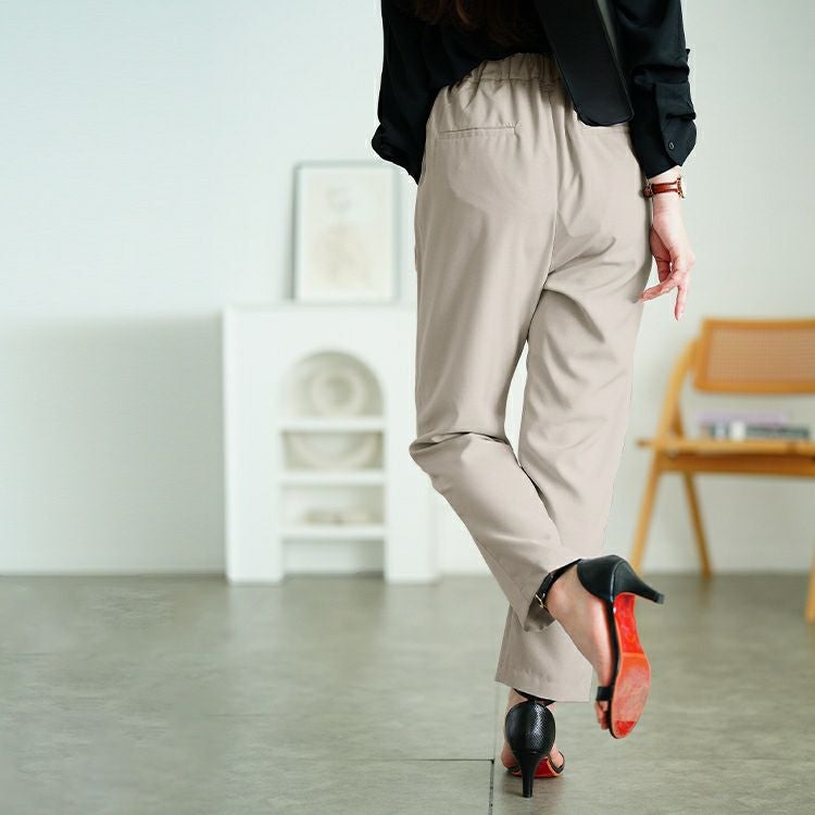 大きいサイズ レディース ウエストタックテーパードパンツ　plan-381013 【メール便可】