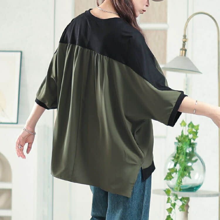 大きいサイズ レディース ナイロン配色切り替えロゴプルオーバー　plan-281089 【メール便可】