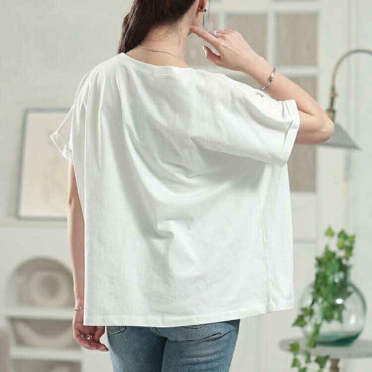 大きいサイズ レディース 接触冷感白くまプリントコットンTシャツ　plan-281524 【メール便可】