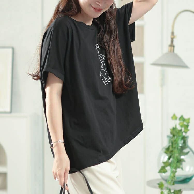 大きいサイズ レディース 接触冷感白くまプリントコットンTシャツ　plan-281524 【メール便可】