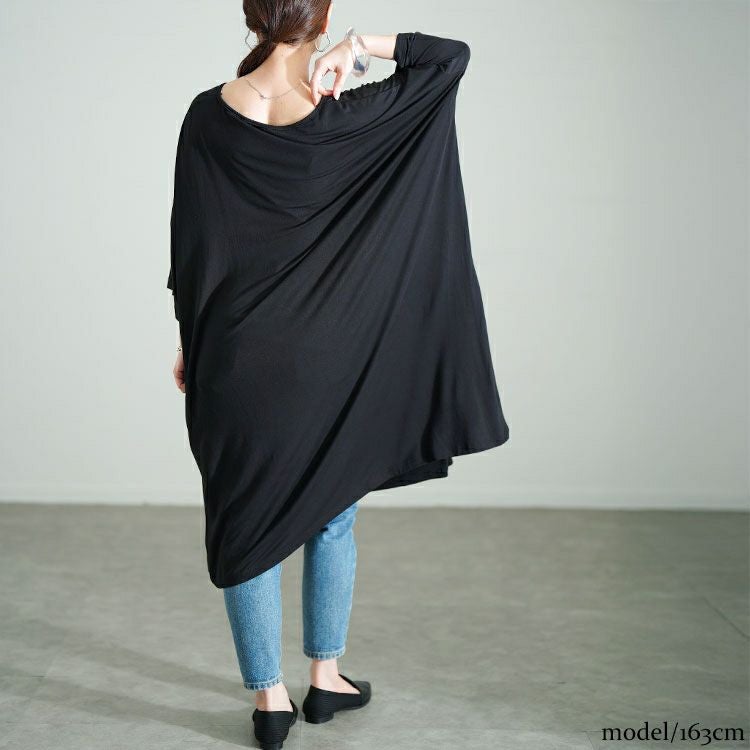 大きいサイズ レディース Vネックドルマンチュニックワンピース　goldy-1687【メール便可】