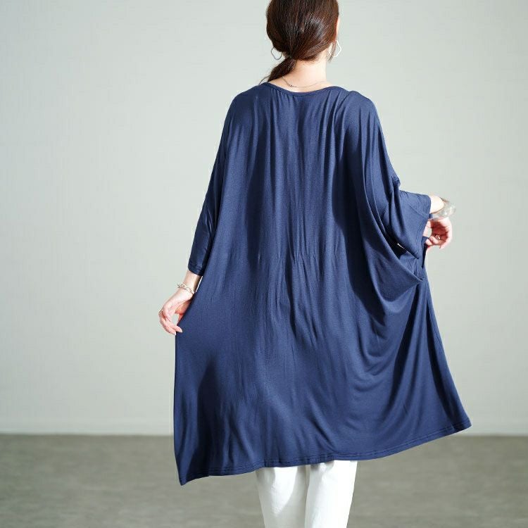 大きいサイズ レディース Vネックドルマンチュニックワンピース　goldy-1687【メール便可】