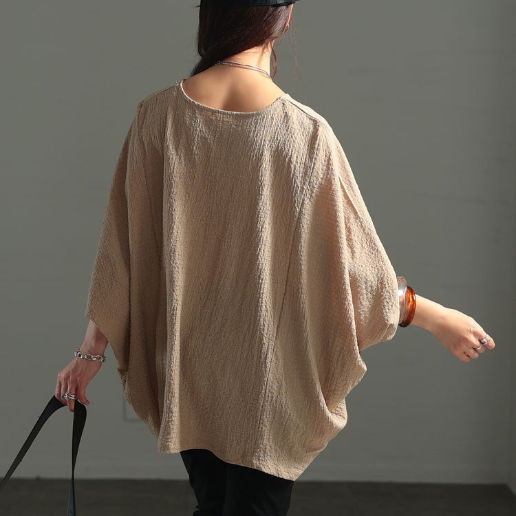 大きいサイズ レディース モモンガ風ジャガードドルマンカットソー　mncut-152333【メール便可】