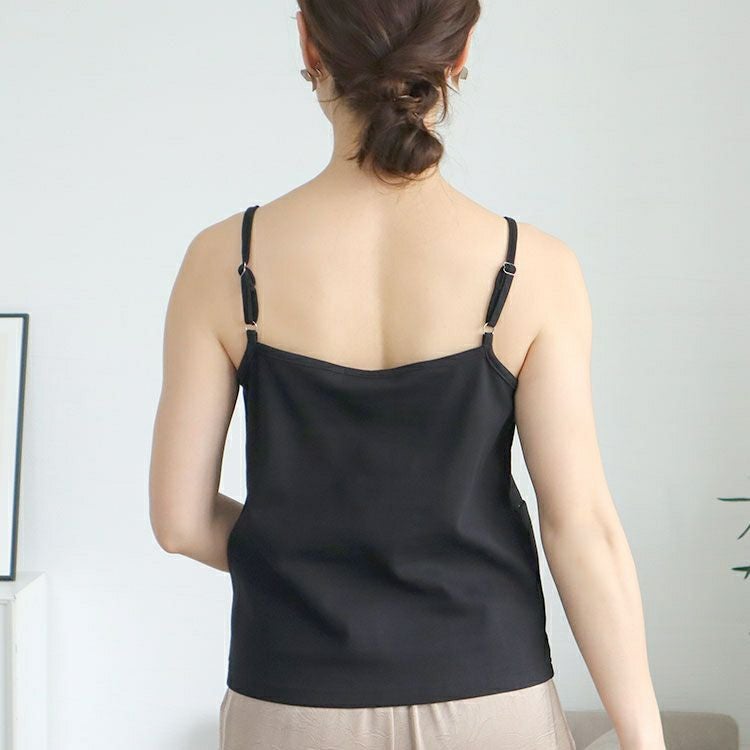 大きいサイズ レディース リボン紐キーネックキャミソール　goldy-1678【メール便可】