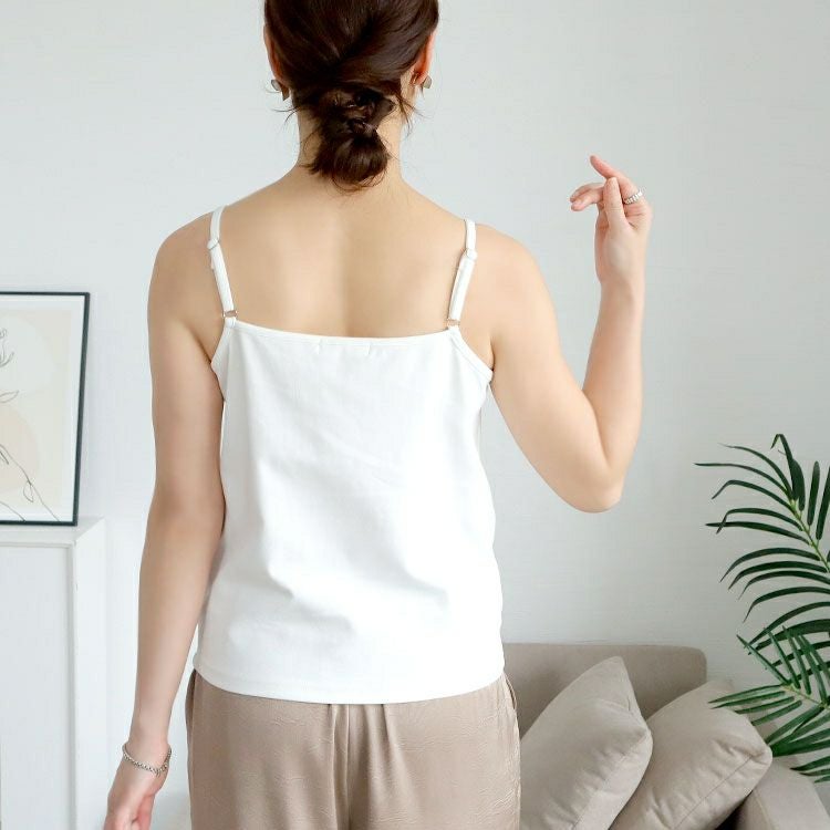 大きいサイズ レディース リボン紐キーネックキャミソール　goldy-1678【メール便可】