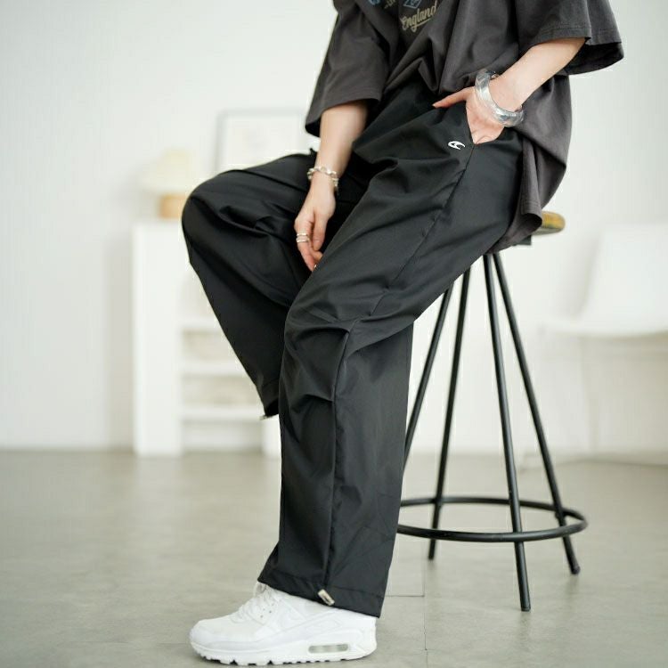 大きいサイズ レディース 裾ドローコードパラシュートパンツ　goldy-1668【メール便可】