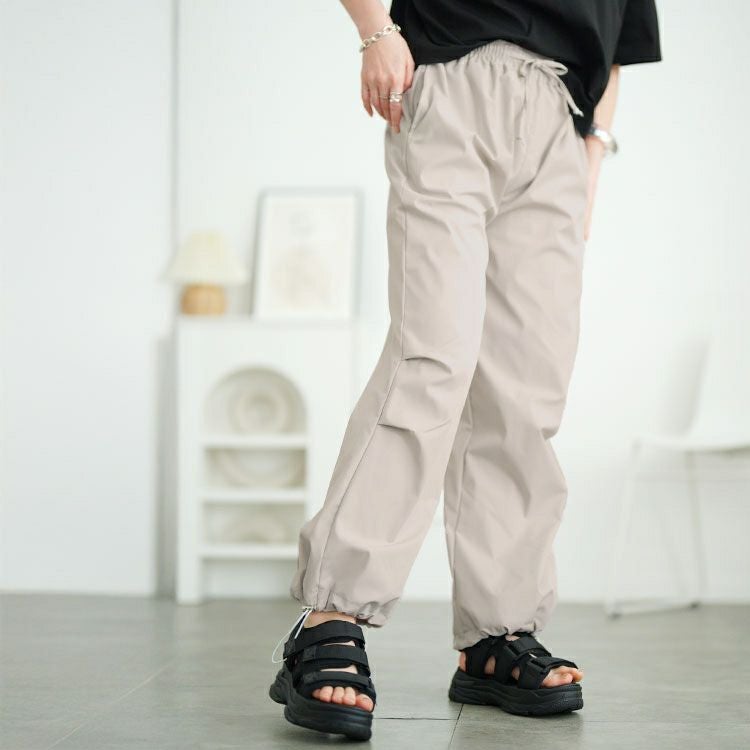 大きいサイズ レディース 裾ドローコードパラシュートパンツ　goldy-1668【メール便可】