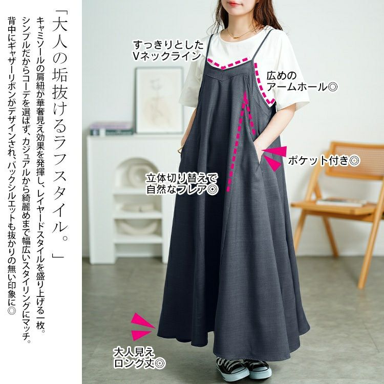 大きいサイズ レディース 接触冷感キャミワンピース　nw-25028