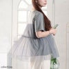 大きいサイズ レディース ティアードチュールレイヤードTシャツ　fem-585【メール便可】 グレー