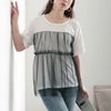 大きいサイズ レディース ティアードチュールレイヤードTシャツ　fem-585【メール便可】 オフホワイト