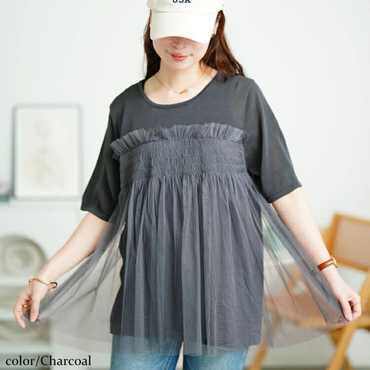 大きいサイズ レディース チュールビスチェドッキングニット　sum-0014【メール便可】