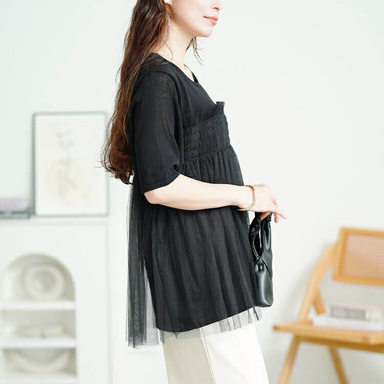 大きいサイズ レディース チュールビスチェドッキングニット　sum-0014【メール便可】