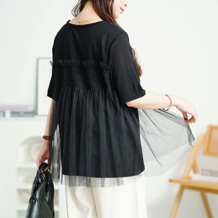 大きいサイズ レディース チュールビスチェドッキングニット　sum-0014【メール便可】