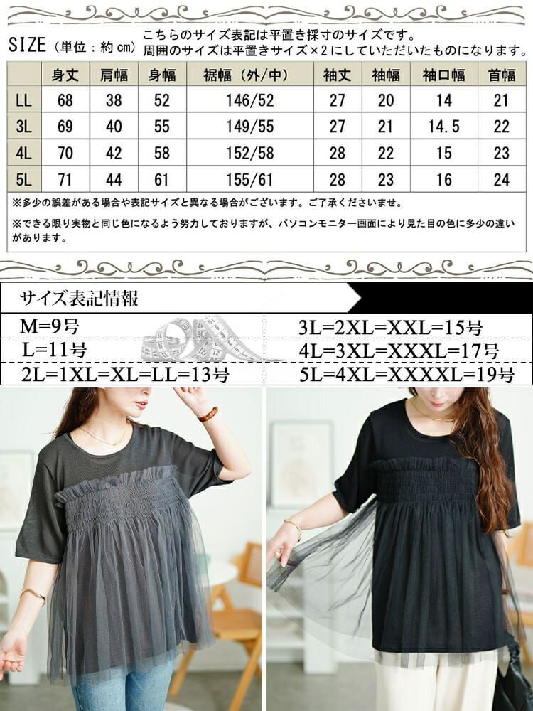 大きいサイズ レディース チュールビスチェドッキングニット　sum-0014【メール便可】