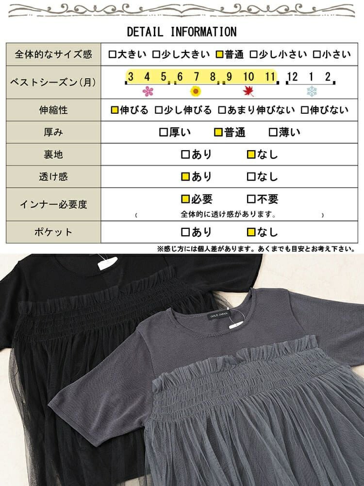 大きいサイズ レディース チュールビスチェドッキングニット　sum-0014【メール便可】