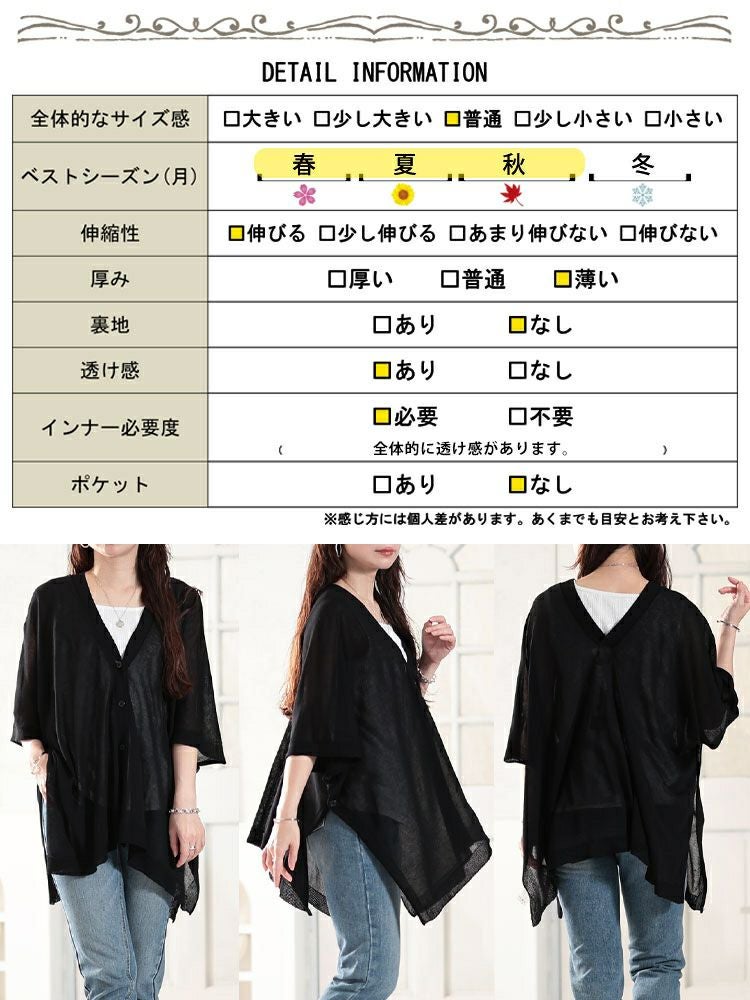 大きいサイズ レディース サイドボタンシアードルマンカーディガン　sum-0011【メール便可】