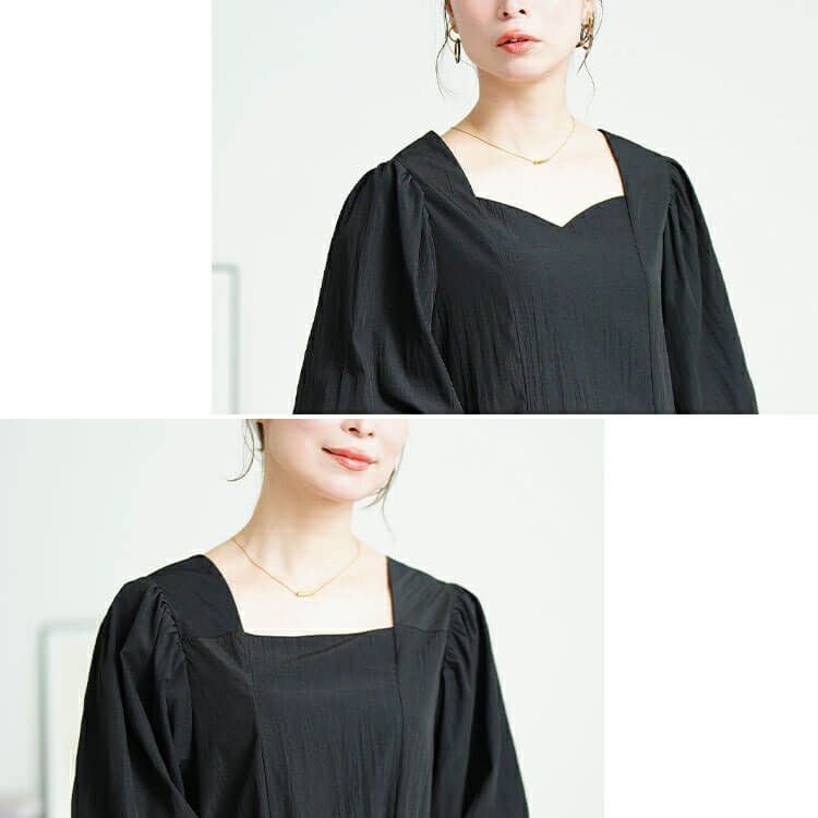 大きいサイズ レディース 前後2wayパフスリーブワンピース　sum-0008【メール便可】