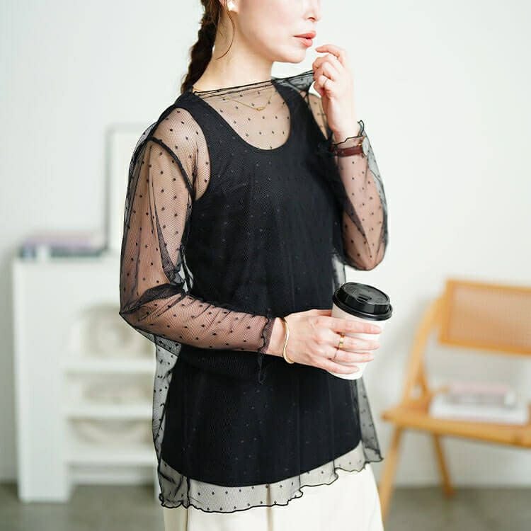 大きいサイズ レディース シアードットメロートップス　sum-0007【メール便可】