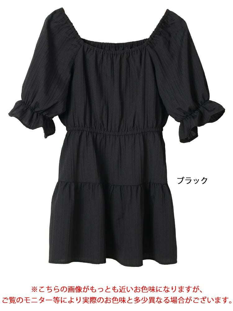 大きいサイズ レディース 2wayストライプぺプラムチュニック　tani-36918ll