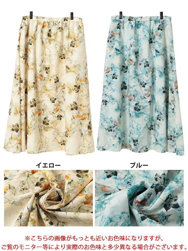 大きいサイズ レディース 花柄フレアスカート　nw-25026【メール便可】