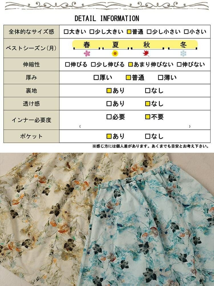大きいサイズ レディース 花柄フレアスカート nw-25026【メール便可