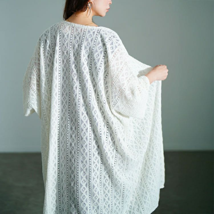 大きいサイズ レディース 総レースロングカーディガン　sw-0753