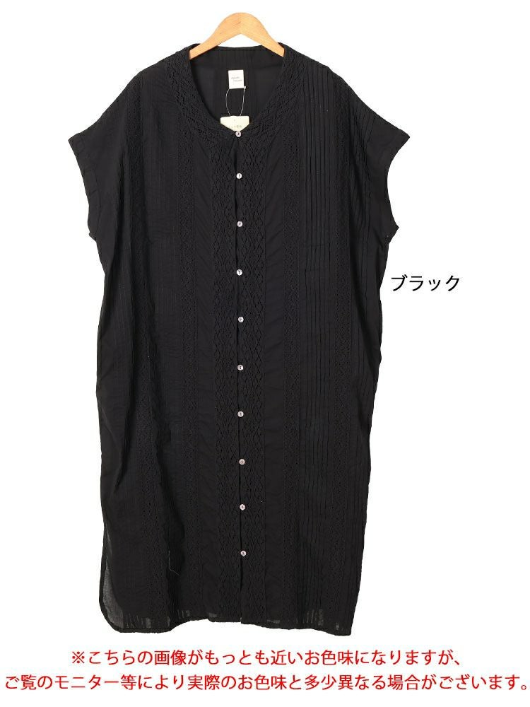 大きいサイズ レディース レース模様ドルマンシャツワンピース　kt-24mi6