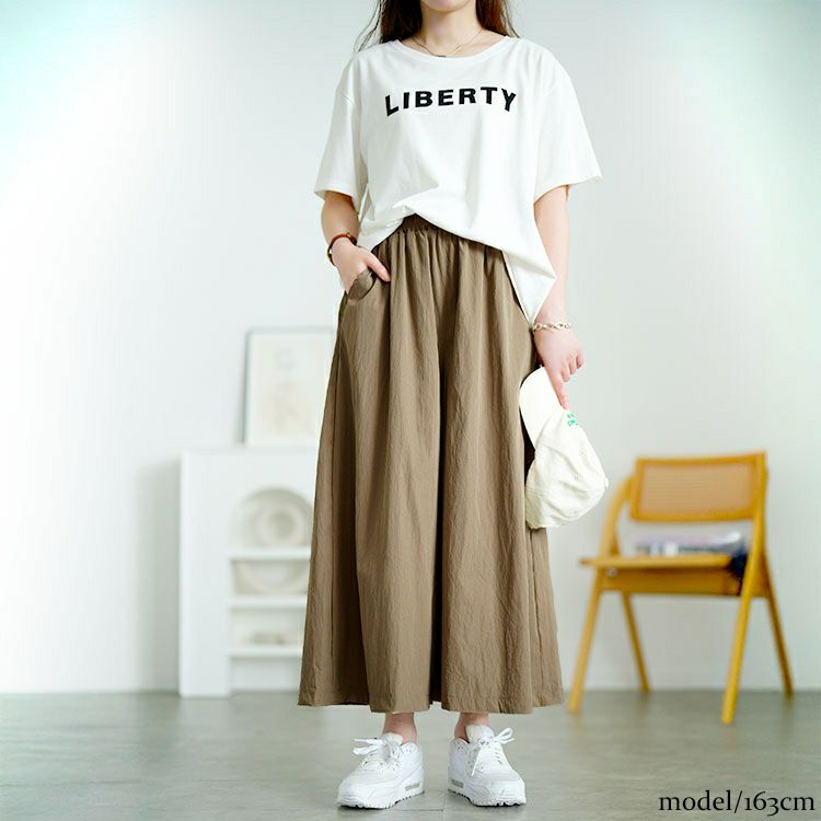 大きいサイズ レディース タックギャザーワイドパンツ　goldy-1669【メール便可】