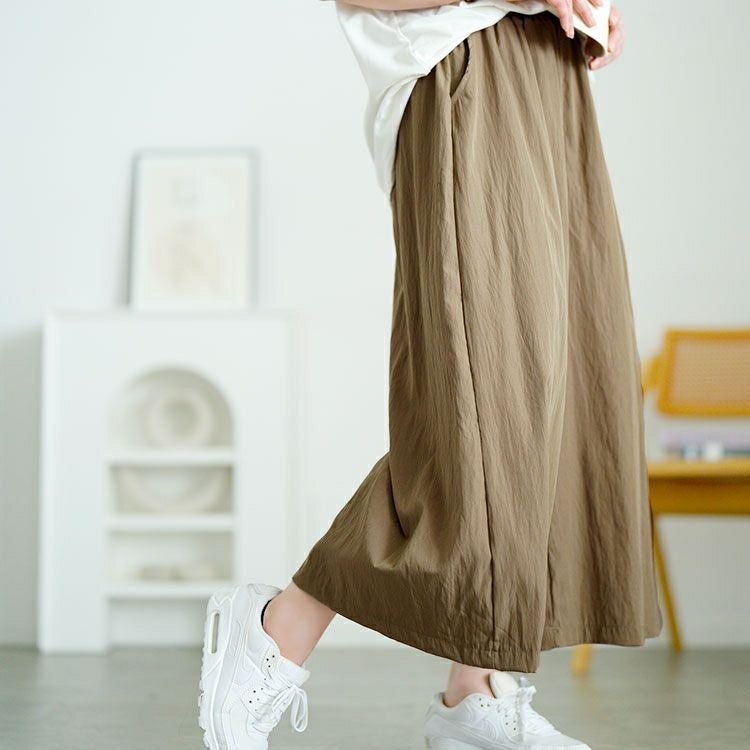 大きいサイズ レディース タックギャザーワイドパンツ　goldy-1669【メール便可】