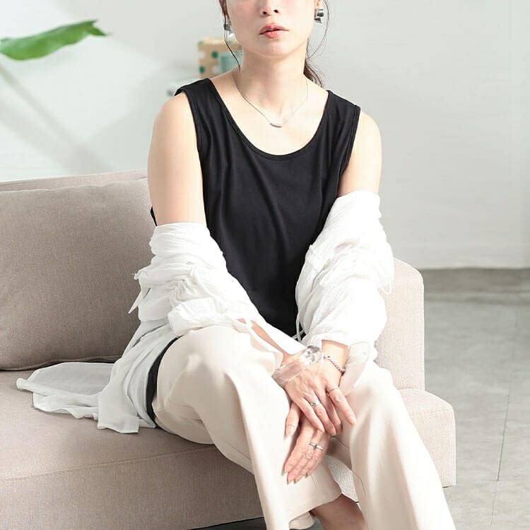 大きいサイズ レディース コットンロングタックトップ　kt-4407 【メール便可】