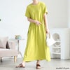 大きいサイズ レディース ラウンドネックコットンフレアワンピース　kt-4408 ピスタチオ