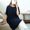 大きいサイズ レディース タックワイドドルマンチュニック　fem-584 【メール便可】 ネイビー