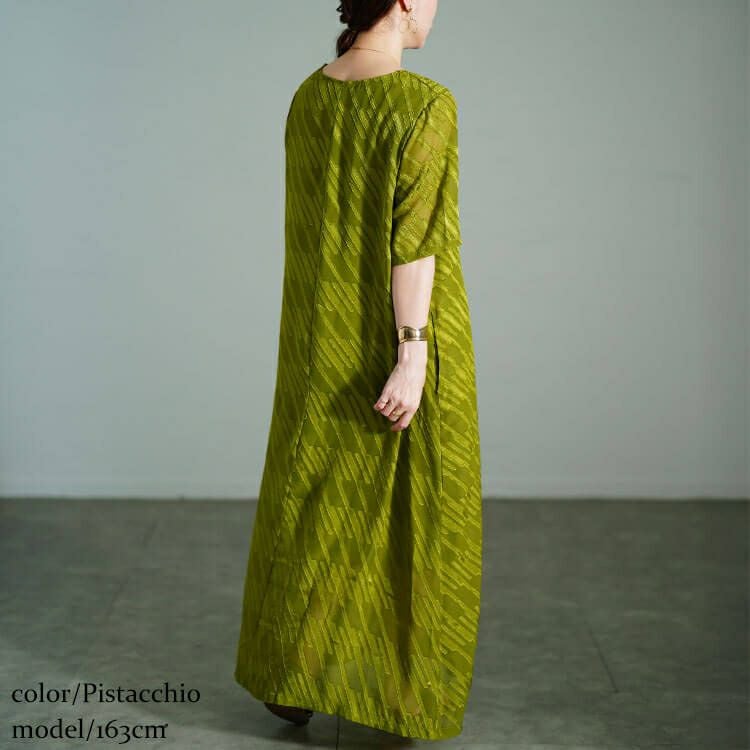 大きいサイズ レディース スラッシュシフォンジャガードワンピース　maru-30181 【メール便可】