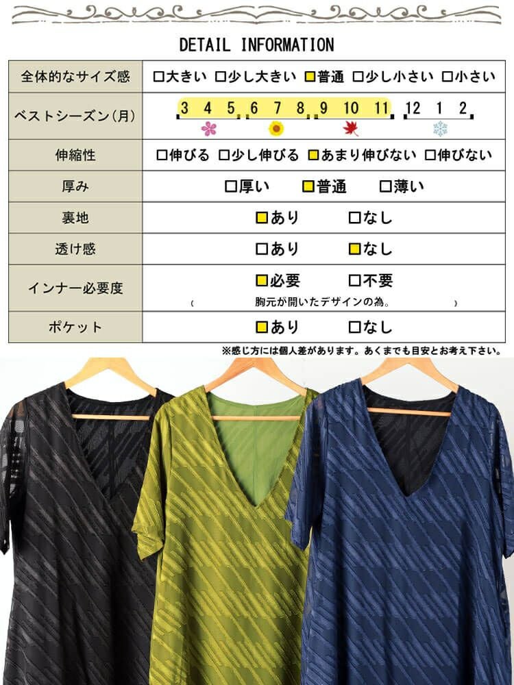 大きいサイズ レディース スラッシュシフォンジャガードワンピース　maru-30181 【メール便可】