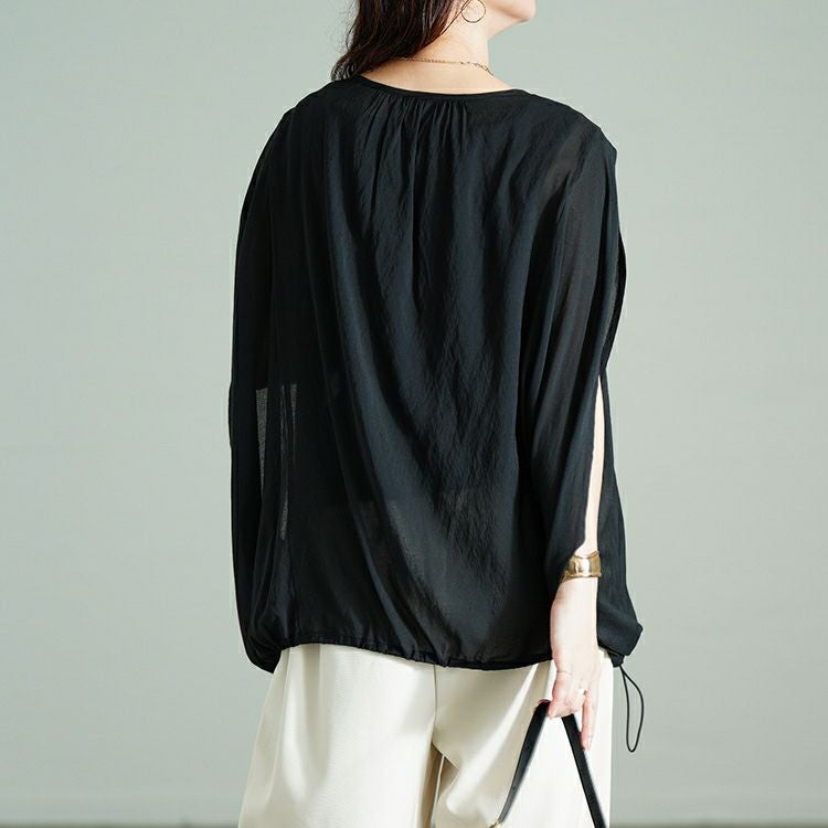 大きいサイズ レディース 裾ドロストノースリーブZIPベスト　tog-1037 【メール便可】