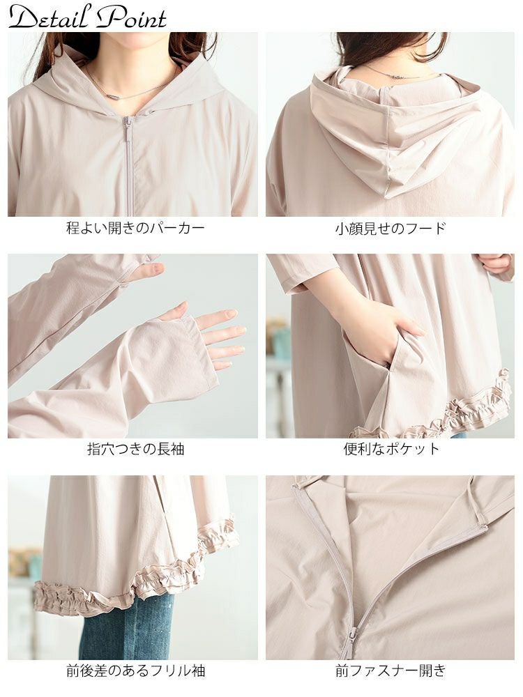 大きいサイズ レディース UVカット＆耐塩素裾フリルラッシュガード　mnfk-858302