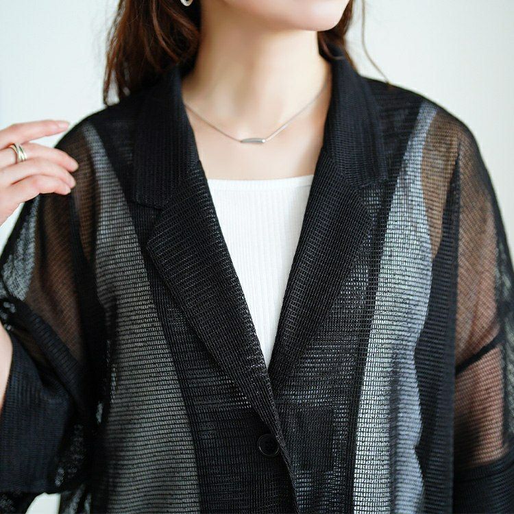 大きいサイズ レディース メッシュテーラードジャケット　sw-0774