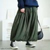 大きいサイズ レディース サッカー切り替えバルーンスカート　sw-0762 グリーン