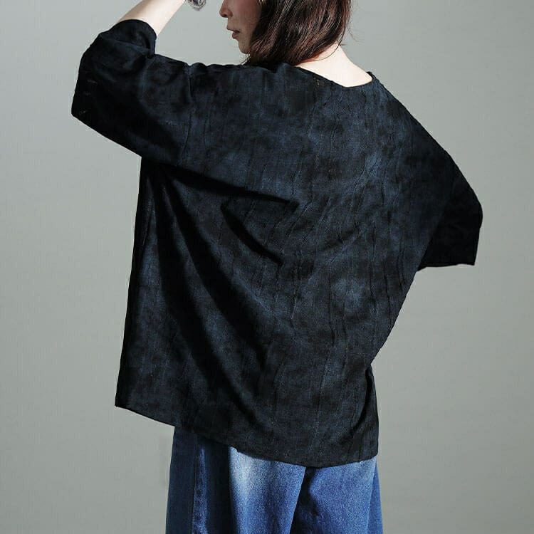 大きいサイズ レディース ムラ染めクラッシュ加工BIGTシャツ　maru-30153 【メール便可】