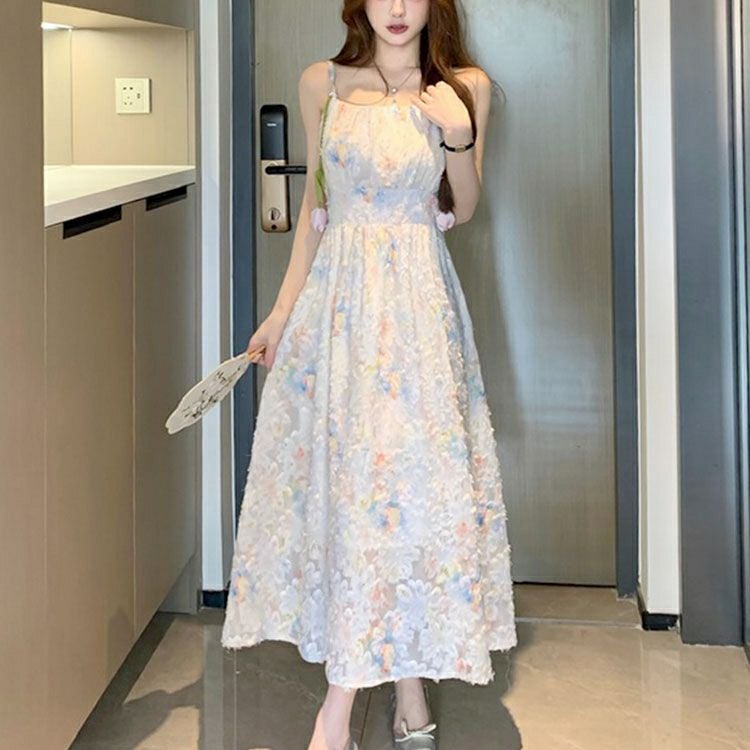 大きいサイズ レディース メッシュレース長袖カーディガン＆パステルカラーキャミワンピースセット　goldy-1699