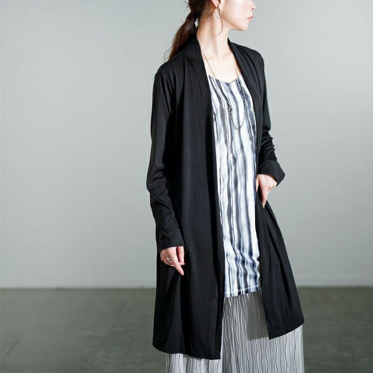 大きいサイズ レディース トッパー重ね着風ストライプチュニック　jp554