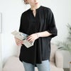 大きいサイズ レディース 楊柳胸タックドルマンチュニック　cast-5554050 【メール便可】 ブラック