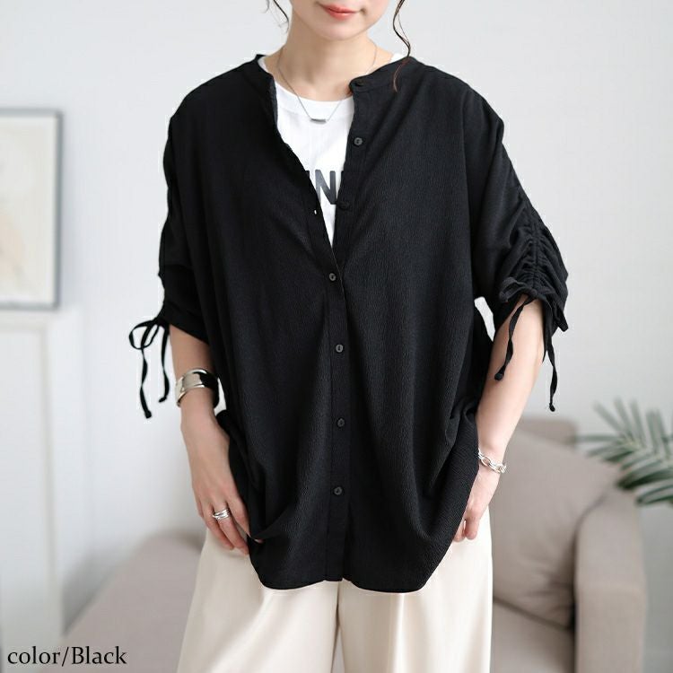 大きいサイズ レディース 楊柳ドロストドルマンシャツ　cast-5554052 【メール便可】
