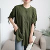大きいサイズ レディース 楊柳ドロストドルマンシャツ　cast-5554052 【メール便可】 カーキ