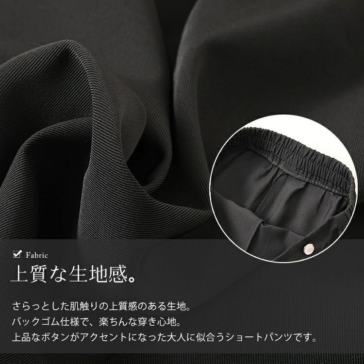 大きいサイズ レディース フェイクボタンショートパンツ　goldy-1711【メール便可】