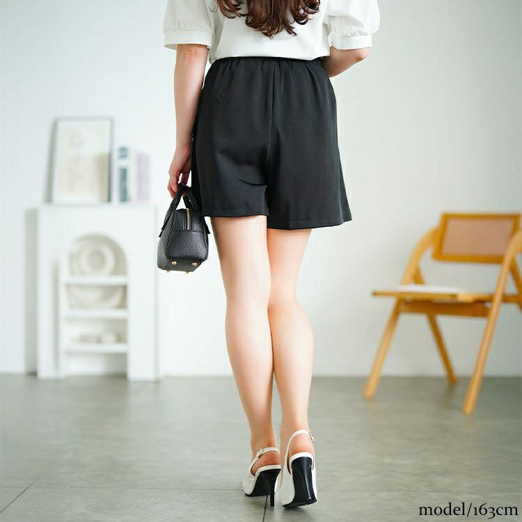大きいサイズ レディース フェイクボタンショートパンツ　goldy-1711【メール便可】